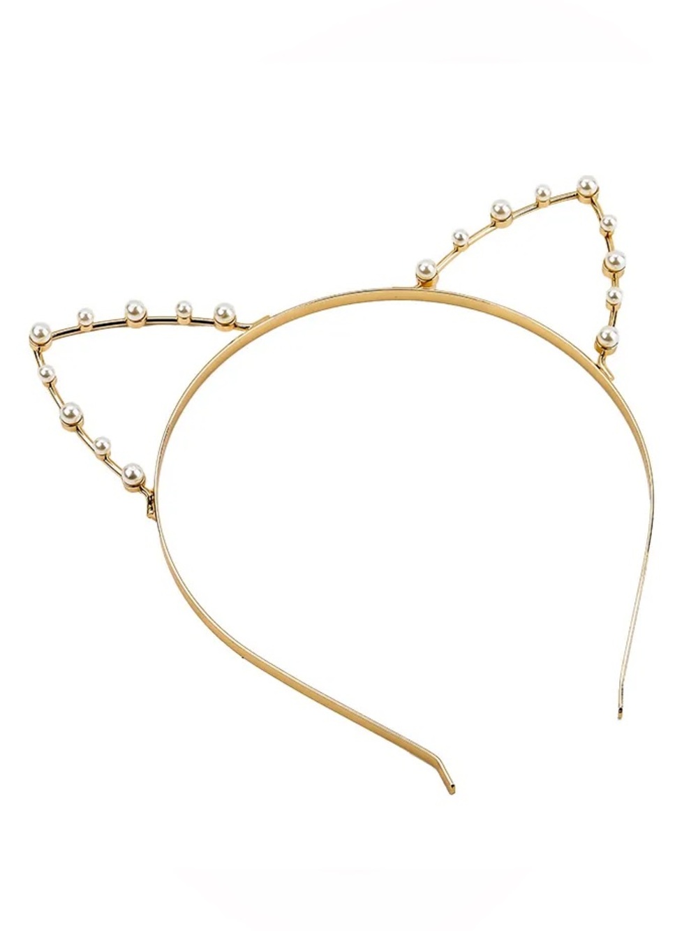 Cat Ear Headband With Pearls